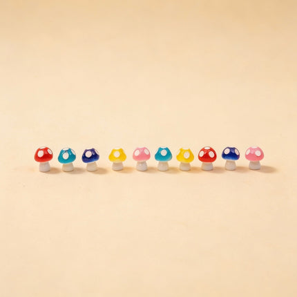 Neon Forest - Decorative Mini Mushrooms - Neon - Set Of 10 - ↑ 1,5 Cm