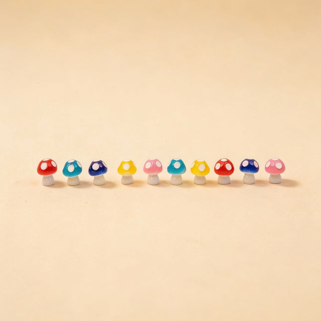 Neon Forest - Decorative Mini Mushrooms - Neon - Set Of 10 - ↑ 1,5 Cm
