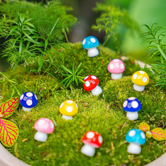Neon Forest - Decorative Mini Mushrooms - Neon - Set Of 10 - ↑ 1,5 Cm