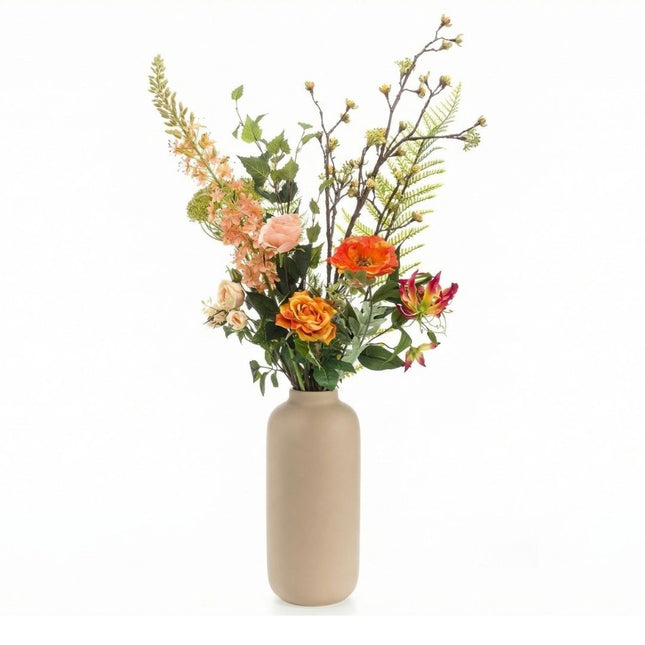 Artificial Flower Bouquet - Amber Peach Deluxe - Real Touch - 12 Stems - ↑ 105 Cm
