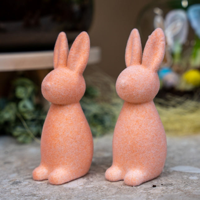 Easter Bunny Decoration - Pink Velvet - ↑ 15 Cm