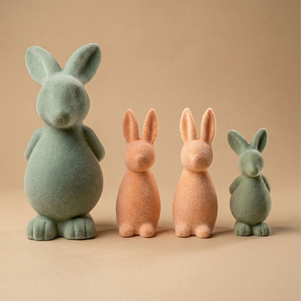 Easter Bunny Decoration - Green Velvet - ↑ 12,5 Cm