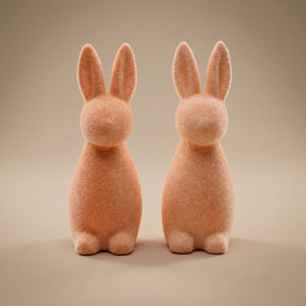 Easter Bunny Decoration - Pink Velvet - ↑ 15 Cm