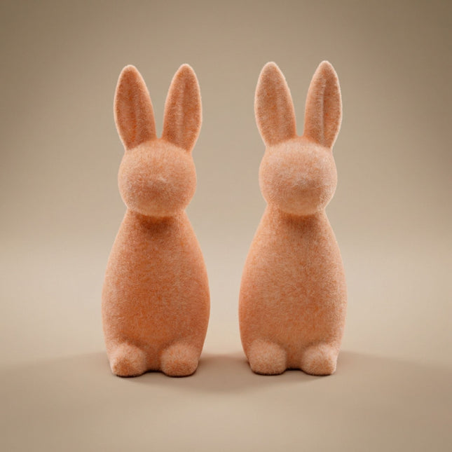 Easter Bunny Decoration - Pink Velvet - ↑ 15 Cm