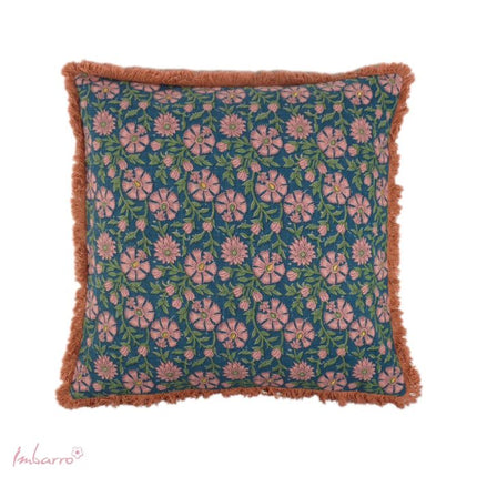 Decorative Cushion Imbarro - Floral Print - Blue