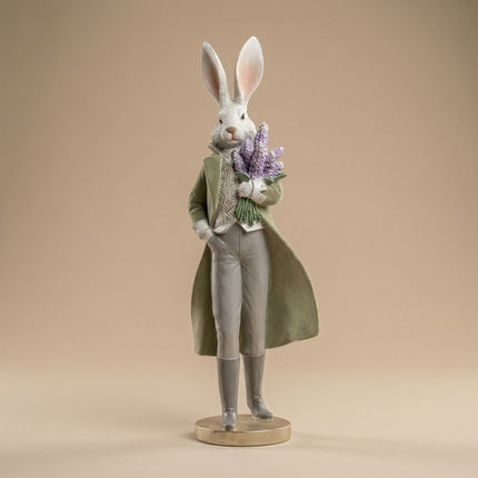 Easter Bunny Figurine - Gentleman Bunny With Flowers - ↑ 51 Cm