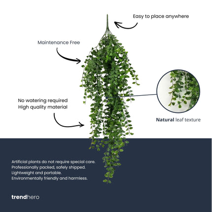 Artificial Ficus Pumila - Hanging Plant - 80 Cm