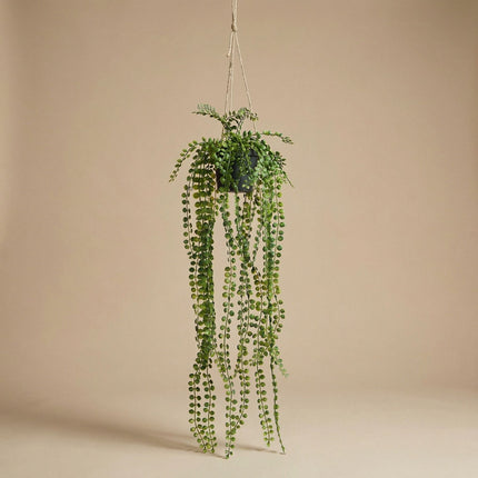 Artificial Ficus Pumila - Hanging Plant In Pot - 85 Cm