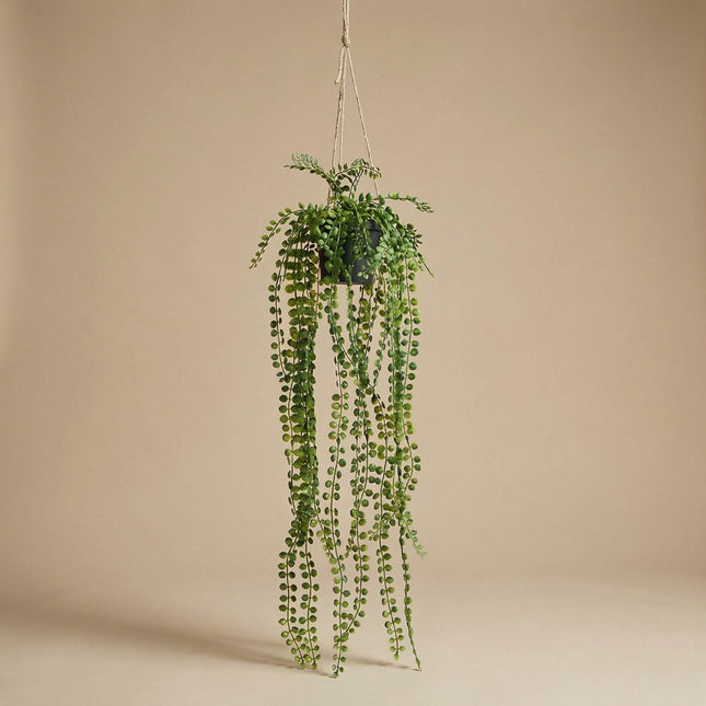 Artificial Ficus Pumila - Hanging Plant In Pot - 85 Cm