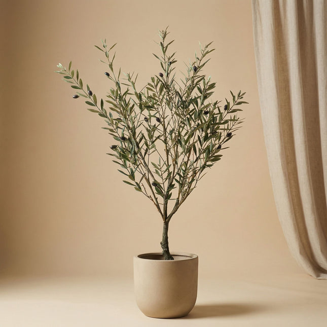 Artificial Olive Tree In Pot - Artificial Plant - Uv - 90 Cm