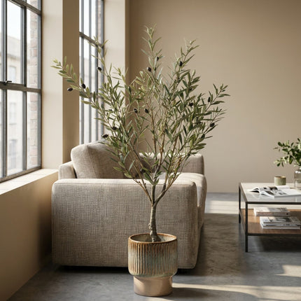 Artificial Olive Tree In Pot - Artificial Plant - Uv - 90 Cm
