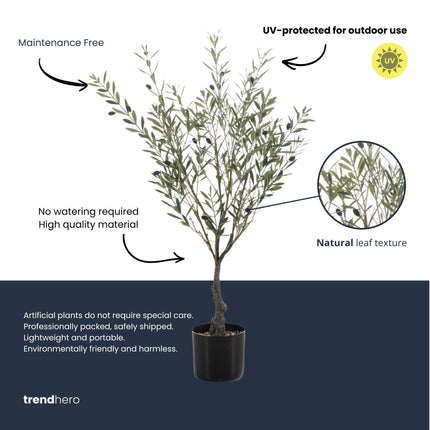 Artificial Olive Tree In Pot - Artificial Plant - Uv - 90 Cm