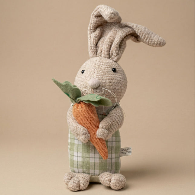 Easter Bunny Decoration - Weighted Plush Bunny With Carrot - ↑ 30 Cm