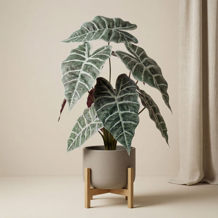 Alocasia Bush In Pot 40 Cm - Artificial Plant