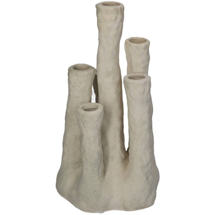 Coral Flower Holder – Ecru – Multi-Spout Vase