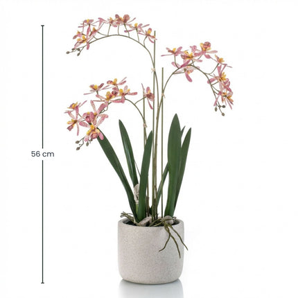 Renanthera Orchid Pink In Pot - 56 Cm - Artificial Plant