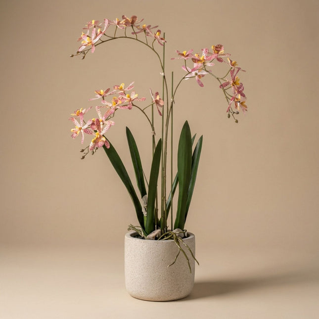 Renanthera Orchid Pink In Pot - 56 Cm - Artificial Plant