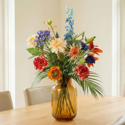 Artificial Flower Bouquet - Colorful Bloom Deluxe - Real Touch - 18 Stems - ↑ 70 Cm