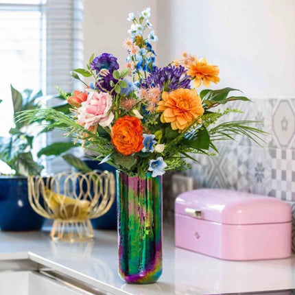 Artificial Flower Bouquet - Colorful Bloom Deluxe - Real Touch - 18 Stems - ↑ 70 Cm