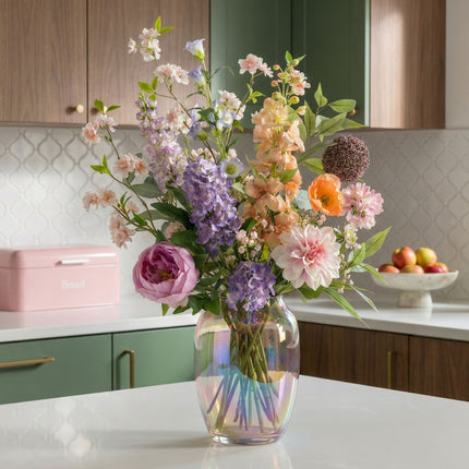 Artificial Flower Bouquet - Pastel Meadow Deluxe - Real Touch - 15 Stems - ↑ 100 Cm