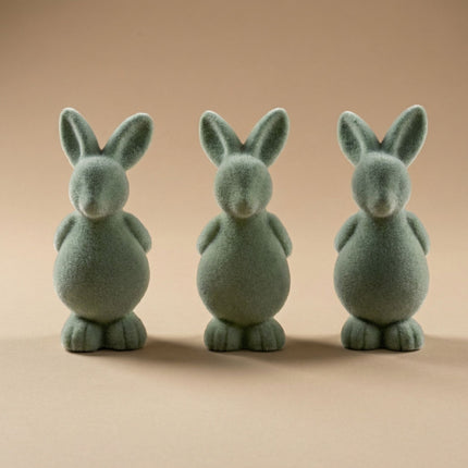 Easter Bunny Decoration - Green Velvet - ↑ 12,5 Cm