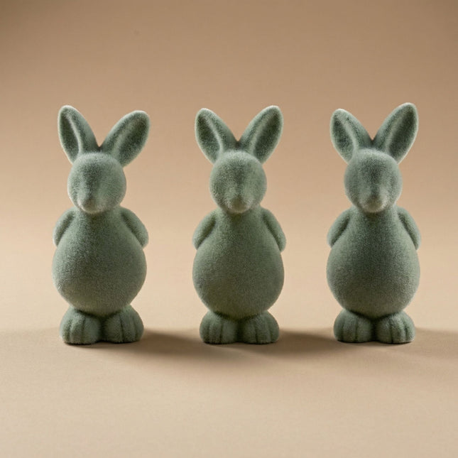 Easter Bunny Decoration - Green Velvet - ↑ 12,5 Cm