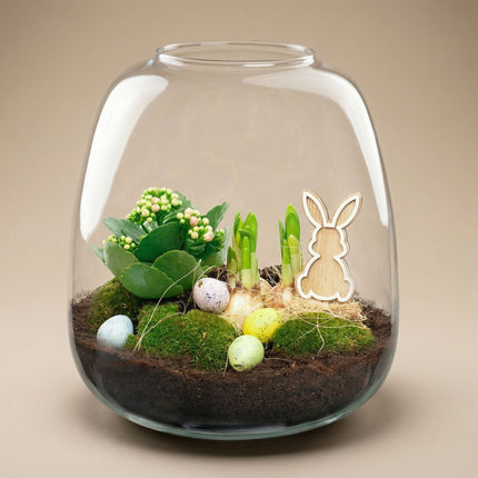 Emma Easter - Open Terrarium - Bottle Garden Diy Kit - Ø 23 Cm ↑ 25 Cm