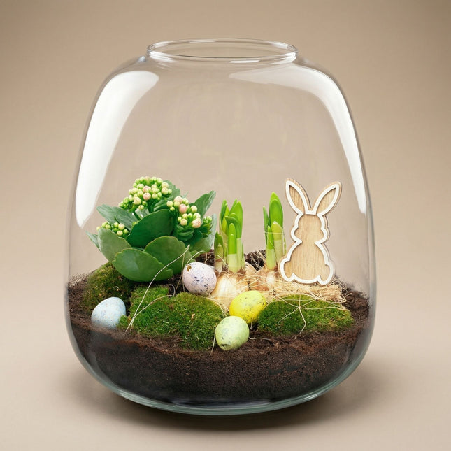 Emma Easter - Open Terrarium - Bottle Garden Diy Kit - Ø 23 Cm ↑ 25 Cm