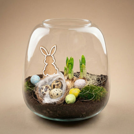Emma Mini Easter - Open Terrarium - Bottle Garden Diy Kit - Ø 19 Cm ↑ 20 Cm