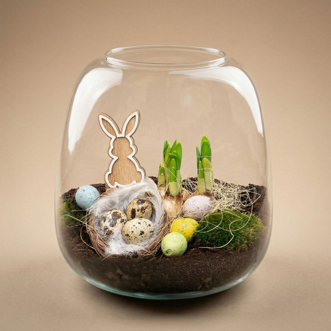 Emma Mini Easter - Open Terrarium - Bottle Garden Diy Kit - Ø 19 Cm ↑ 20 Cm