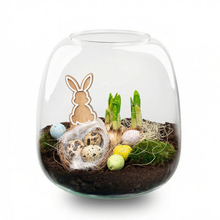 Emma Mini Easter - Open Terrarium - Bottle Garden Diy Kit - Ø 19 Cm ↑ 20 Cm