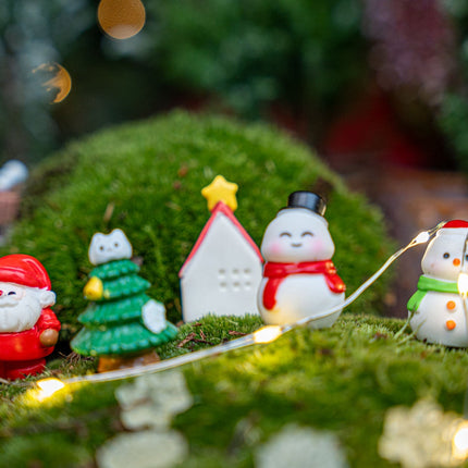 The Jolly Set - Decorative Miniature Christmas Figures - 9Pcs - ↑ 1-3 Cm