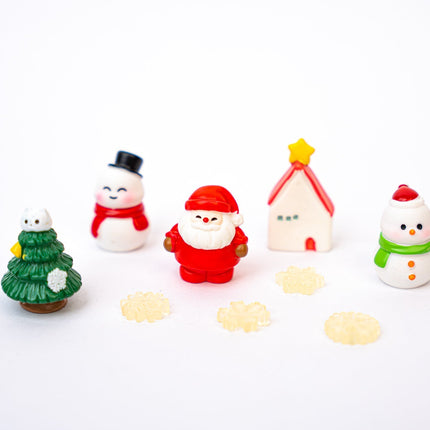The Jolly Set - Decorative Miniature Christmas Figures - 9Pcs - ↑ 1-3 Cm