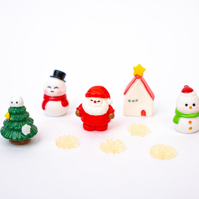 The Jolly Set - Decorative Miniature Christmas Figures - 9Pcs - ↑ 1-3 Cm