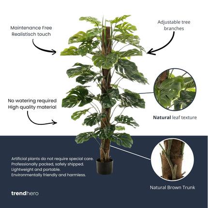 Monstera On Pole 150 Cm - Artificial Plant