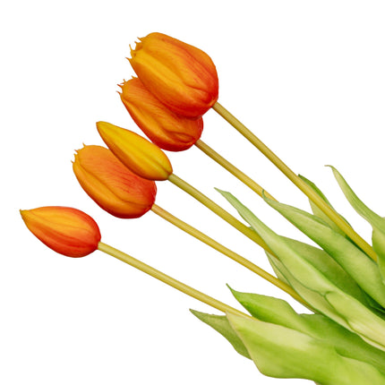 Tulip Bouquet - Yellow - ‘Real Touch’ Artificial Tulips - 5 Tulip Stems - 43 Cm