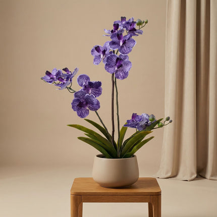 Artificial Orchid Vanda 60 Cm - Purple In Pot - Artificial Plant