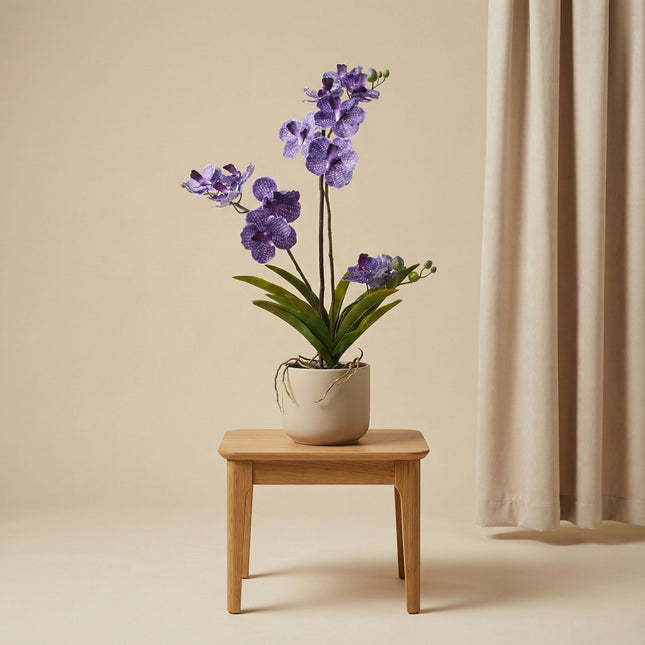 Artificial Orchid Vanda 60 Cm - Purple In Pot - Artificial Plant